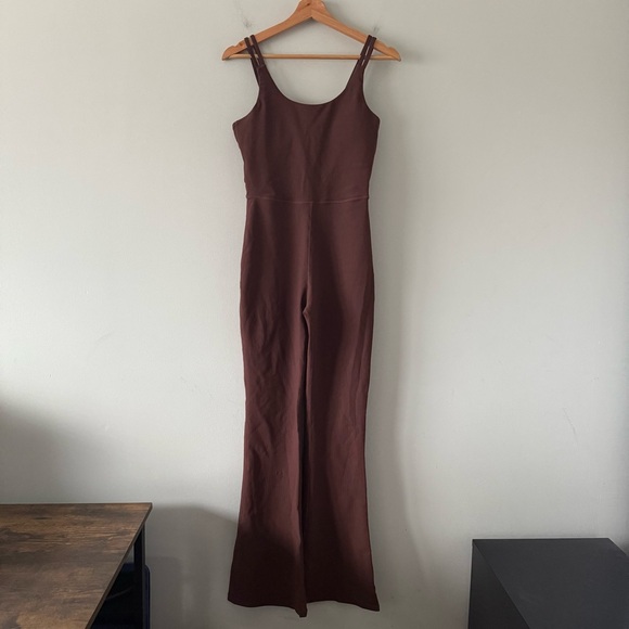 Wilo The Label Pants - Wilo The Label Flare Leg Jumpsuit Ribbed Athleisure Yoga Pilates Dance Sz M